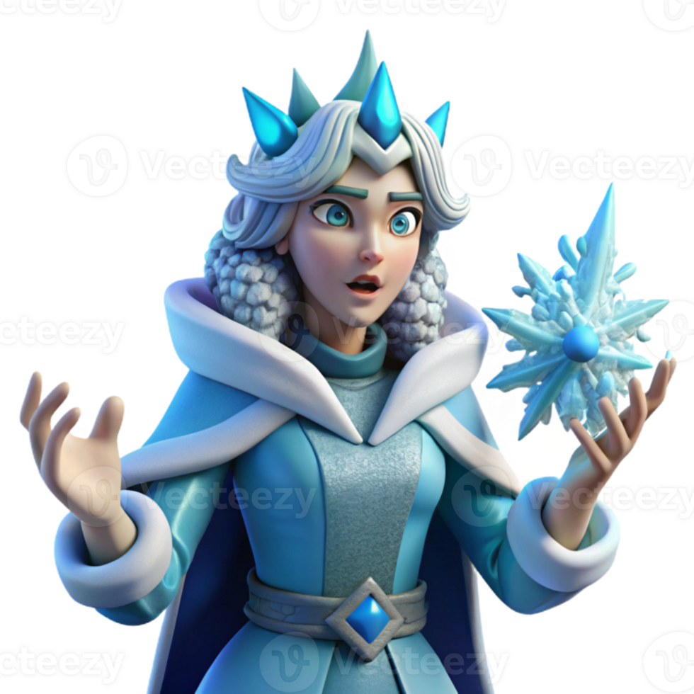 dramatic abstract Ice Queen 3D Render exclusive png
