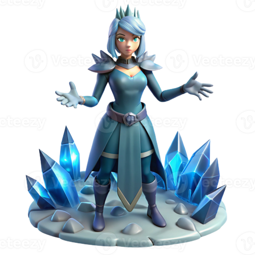 impressive rustic Ice Queen 3D Render original png