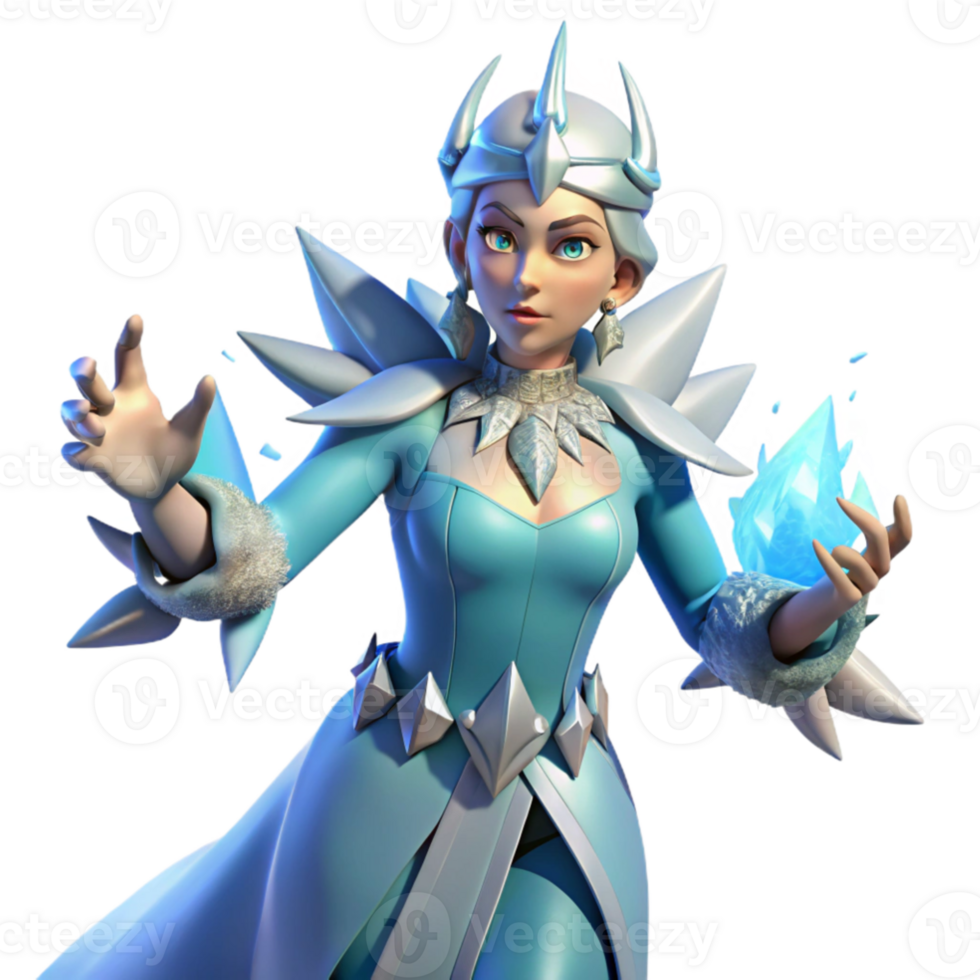 impressive creative Ice Queen 3D Render exclusive png