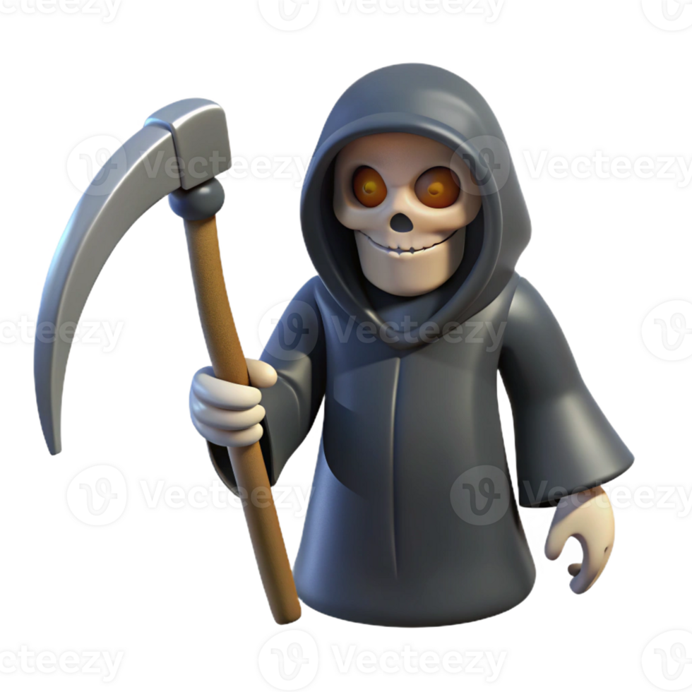 wonderful vintage Grim Reaper 3D Render high quality png
