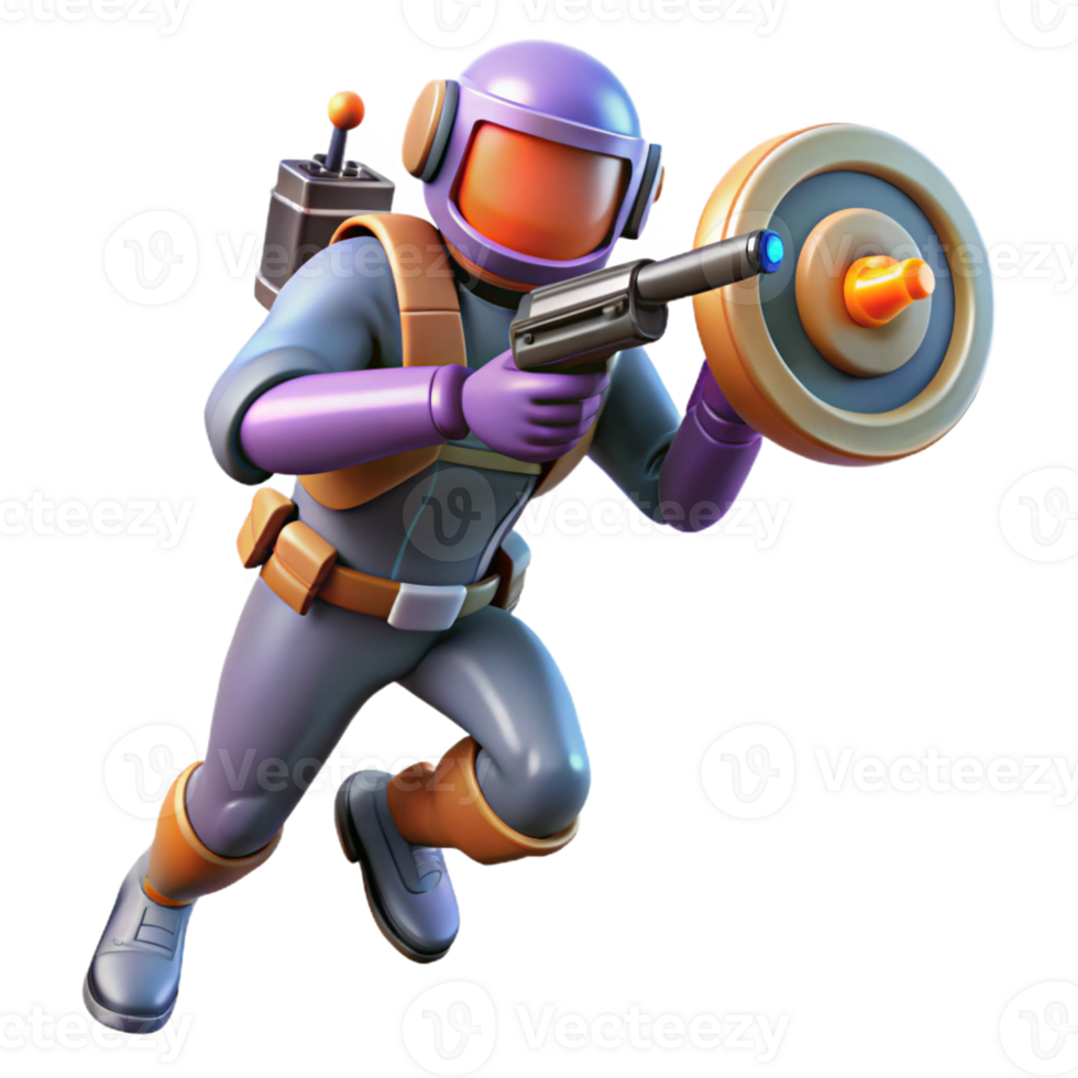 extraordinary classic Retro Astronaut 3D Render authentic png