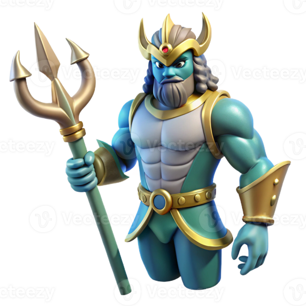 magnificent rustic Mighty Ocean King 3D Render genuine png