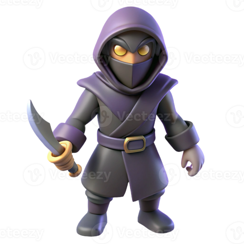 stunning abstract 3D Render of Cartoon Ninja 4K png