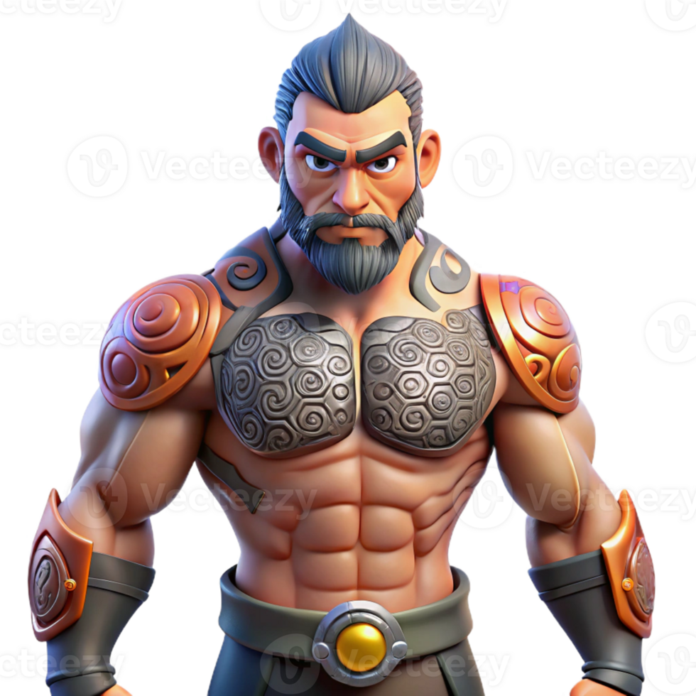 impressive vintage Powerful 3D Warrior Illustration exclusive png