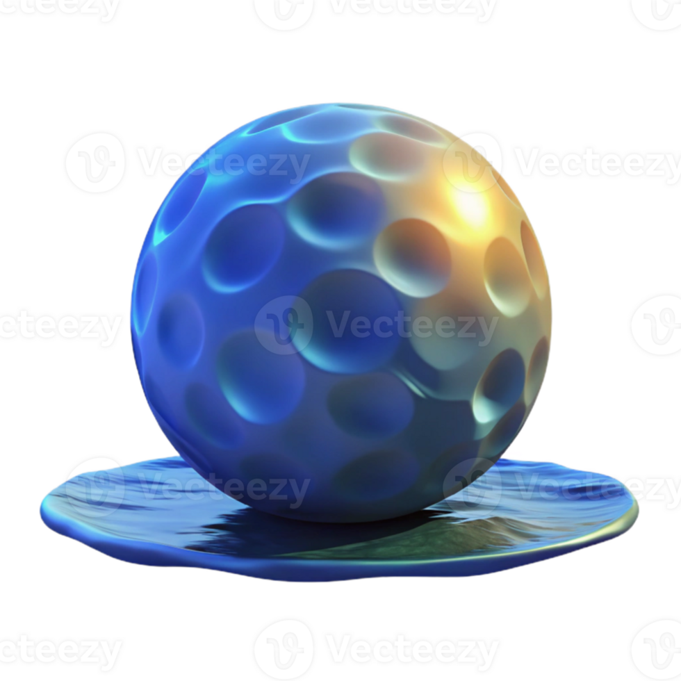 serene artistic 3D Render Blue Sphere Abstract Background authentic png