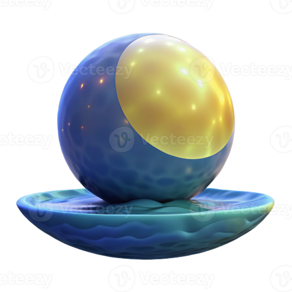 elegant artistic Abstract 3D Sphere on Water Render original png