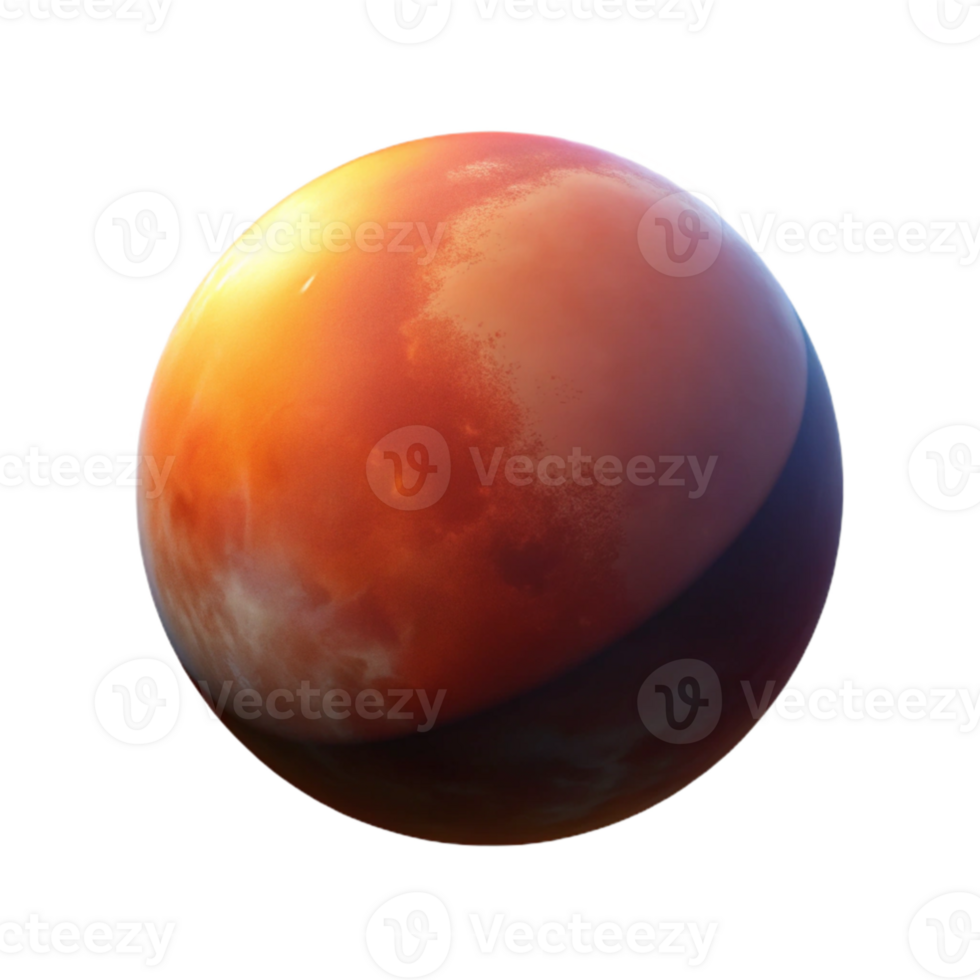 extraordinary artistic Red Planet 3D Illustration genuine png