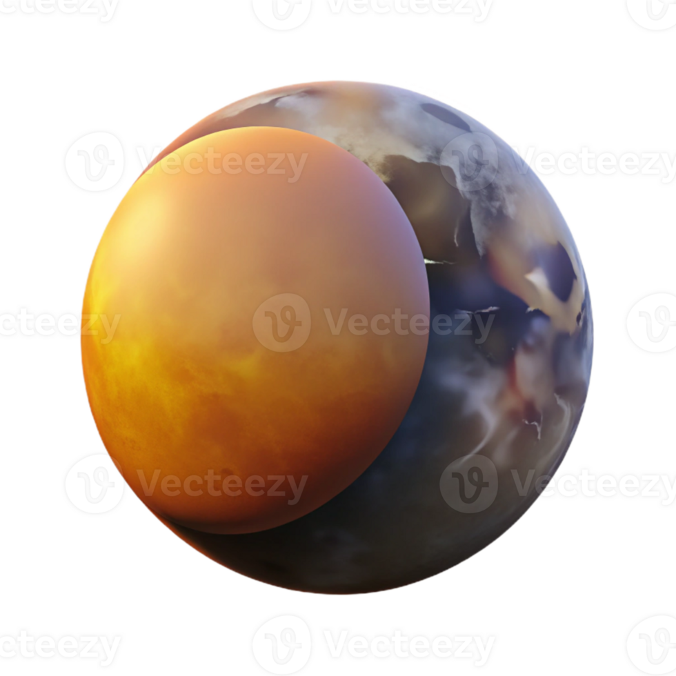 beautiful contemporary 3D Render of a Planetary Conjunction 4K png