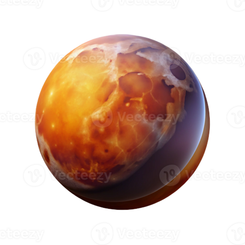 beautiful classic Fiery Planet 3D Render professional png