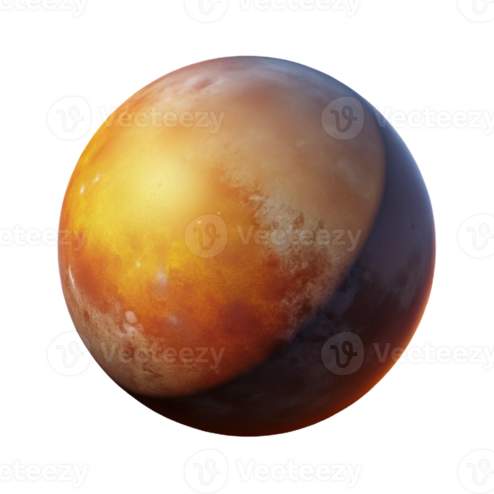 stunning rustic Golden Planet 3D Render exclusive png