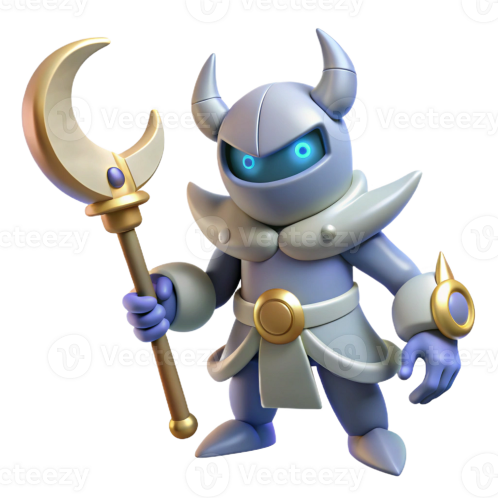 elegant abstract 3D Render of a Fantasy Robot Mage original png