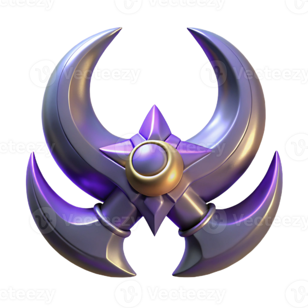 stunning contemporary Crescent Moon Weapon 3D Render original png