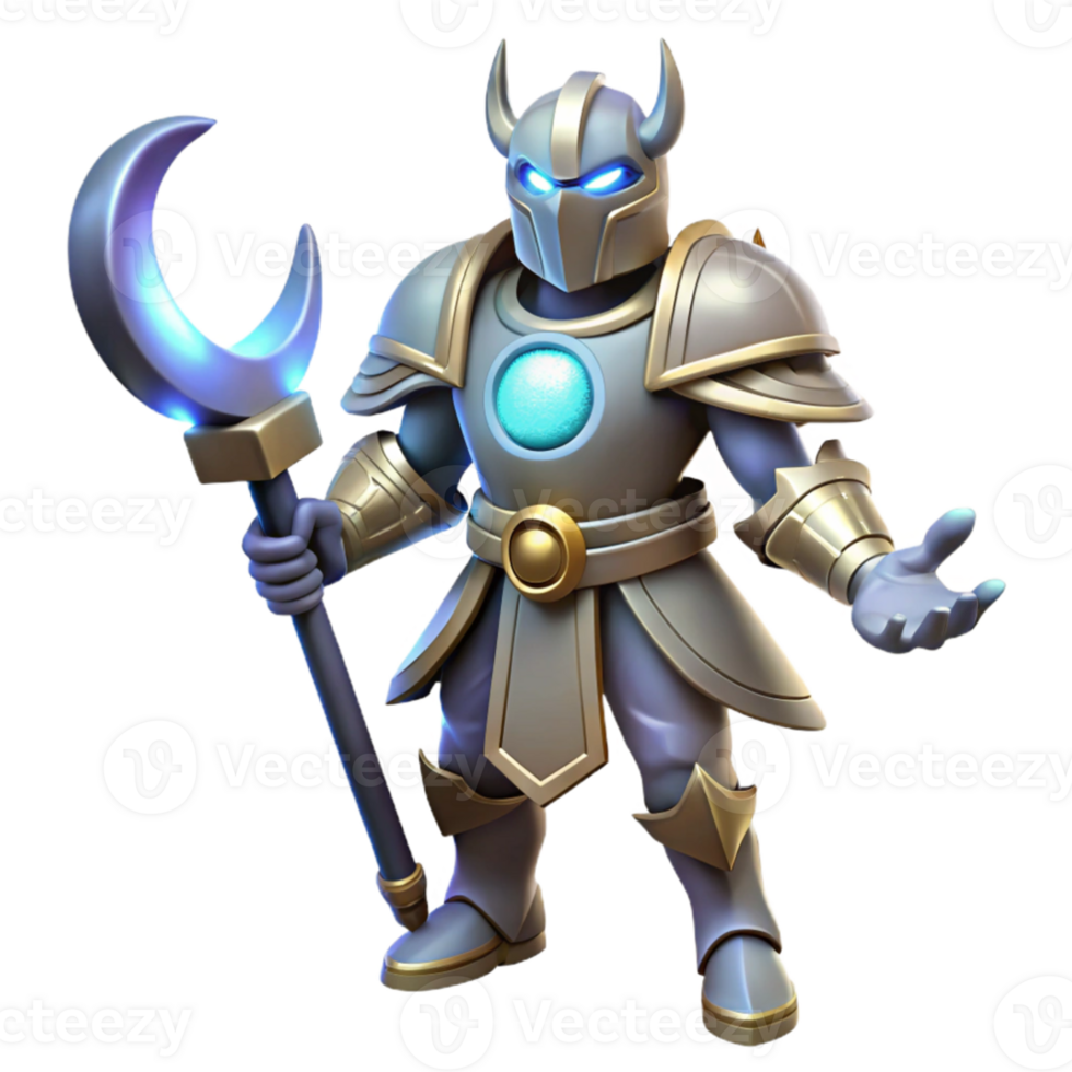 beautiful contemporary 3D Render of a Fantasy Knight 4K png