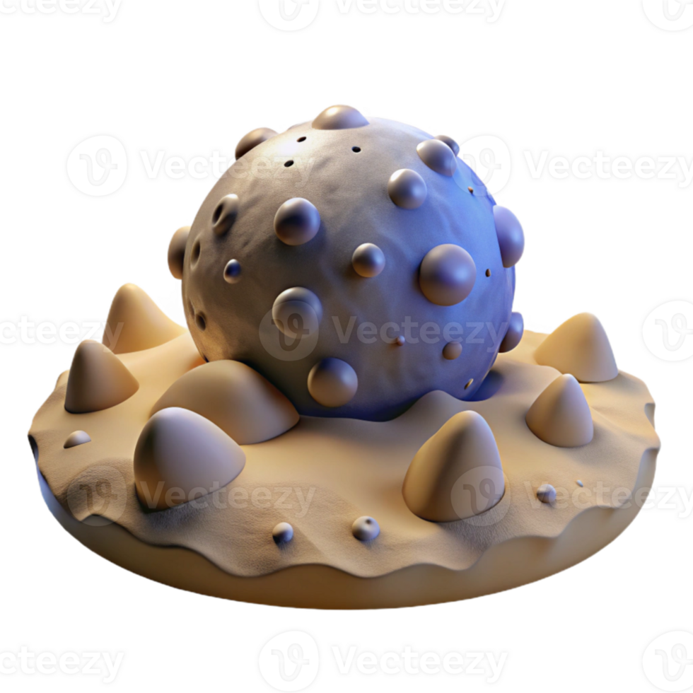 elegant minimalist 3D Render of Cell Microstructure high resolution png