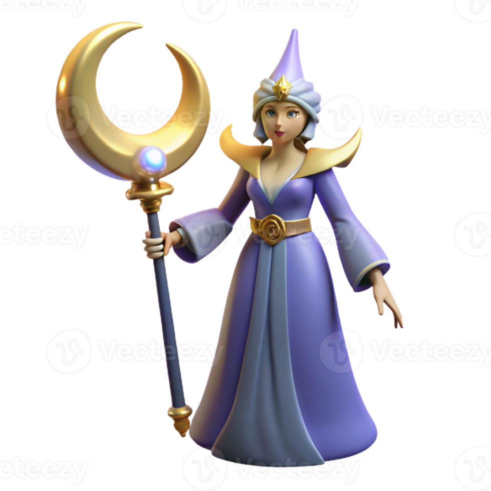 wonderful vintage Fantasy Witch 3D Render exclusive png