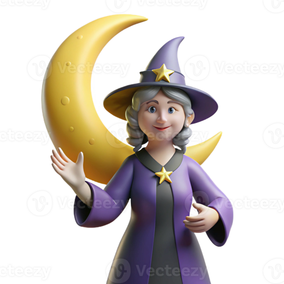 extraordinary abstract Friendly Witch 3D Render detailed png