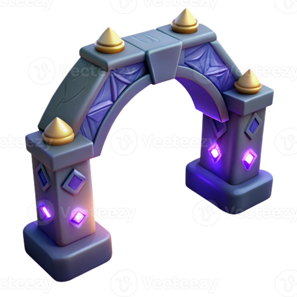 vibrant modern Fantasy Arch 3D Model high resolution png