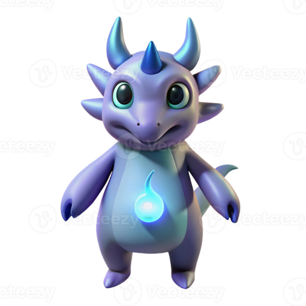 wonderful artistic Adorable Purple Baby Dragon 3D Render premium png