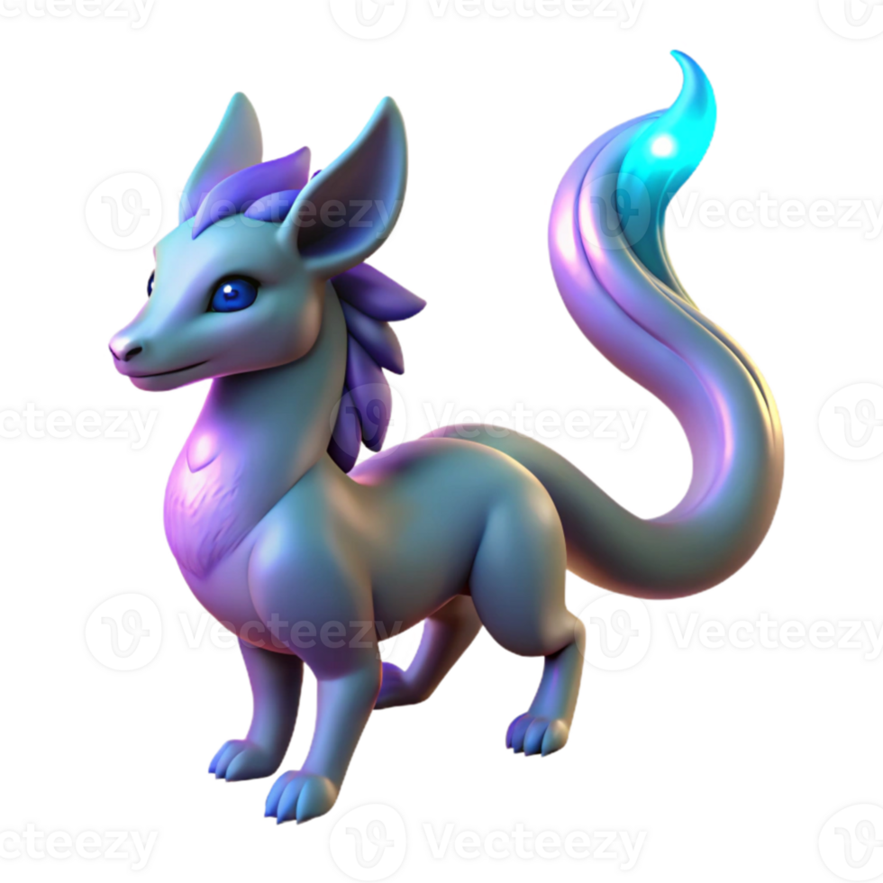 wonderful abstract Glowing Mythical Creature 3D Render detailed png