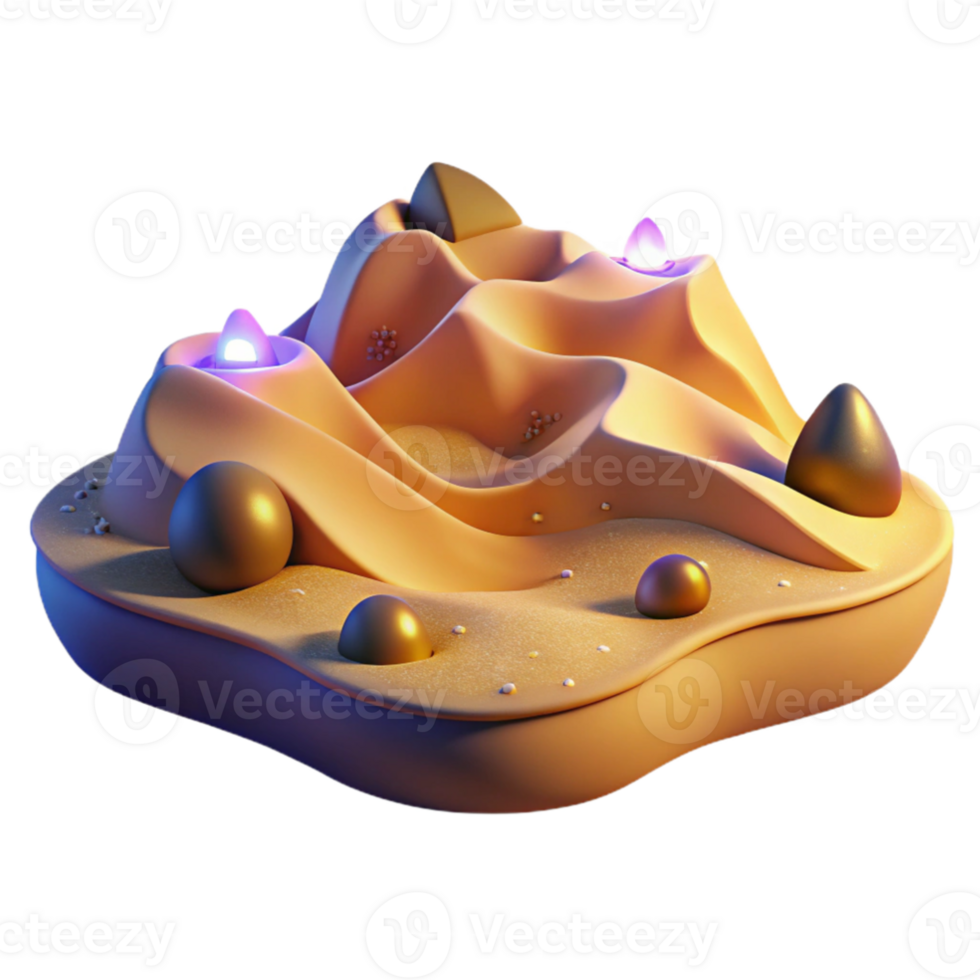 stunning artistic Golden Eggs and Crystal Peaks 3D Render genuine png