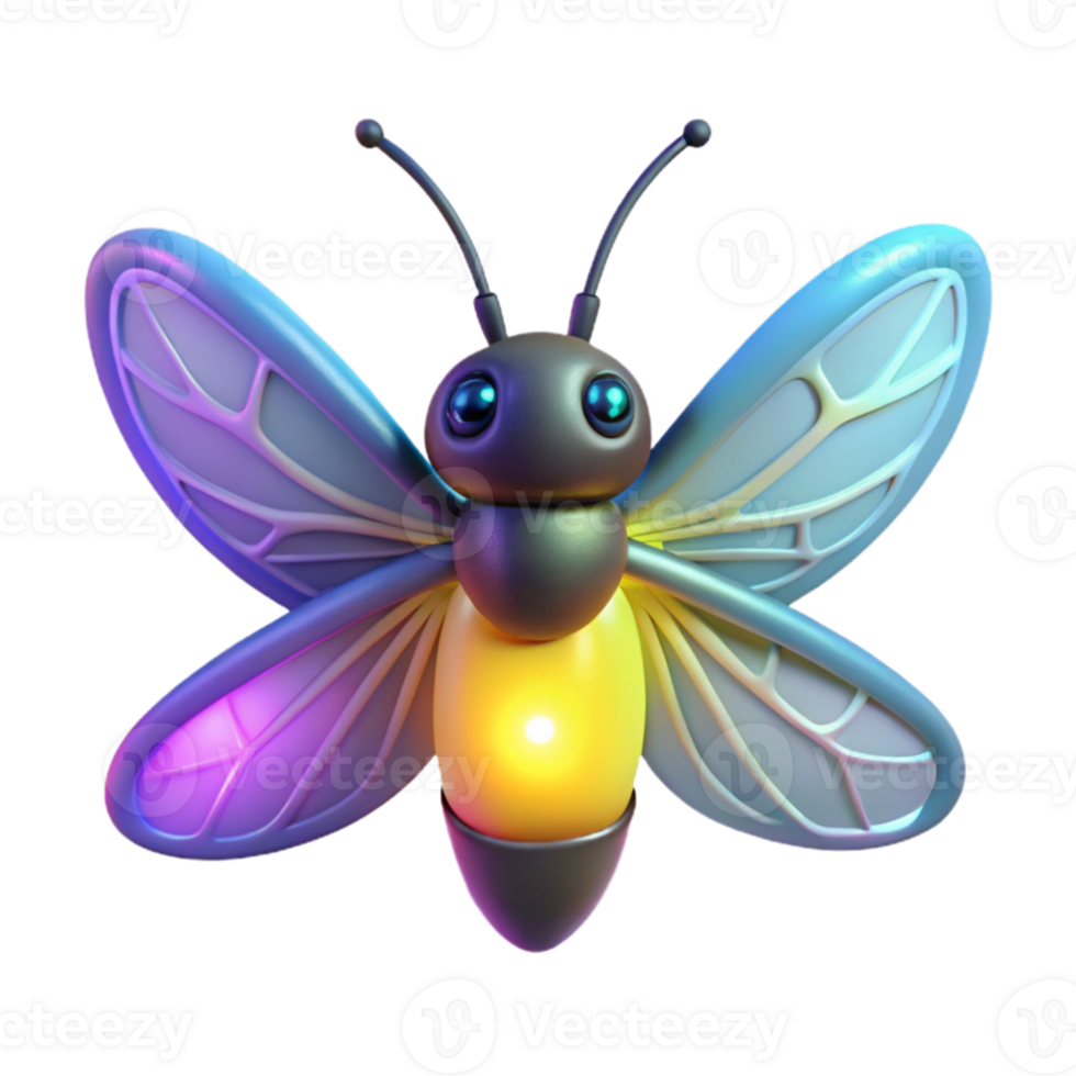 stunning classic Glowing Firefly 3D Render high resolution png