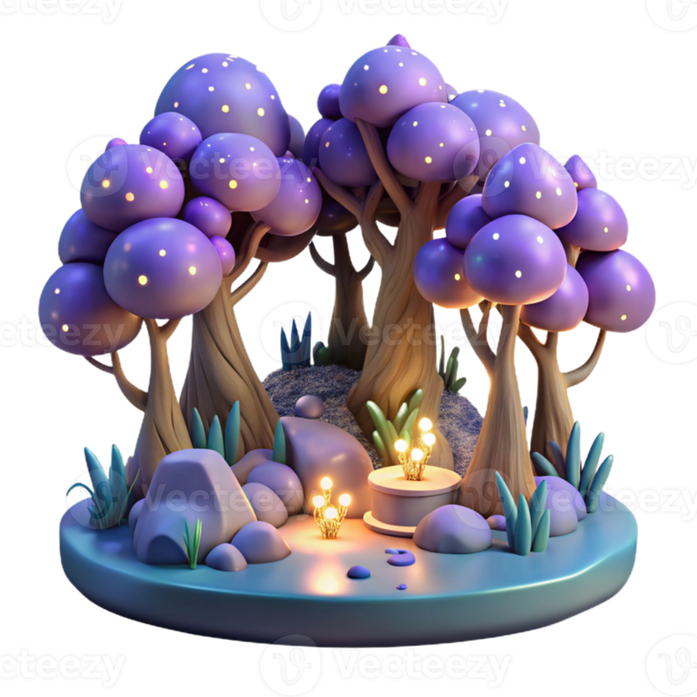 wonderful creative Enchanted 3D Forest Illustration professional png