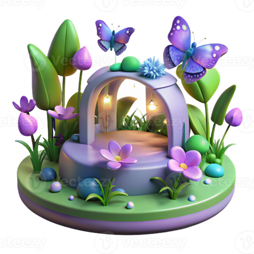 extraordinary classic Enchanted 3D Garden Illustration original png