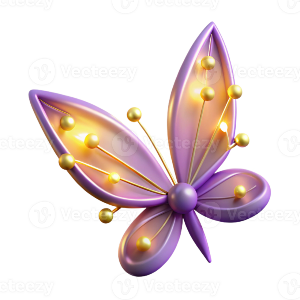 wonderful creative 3D Purple Butterfly Illustration exclusive png