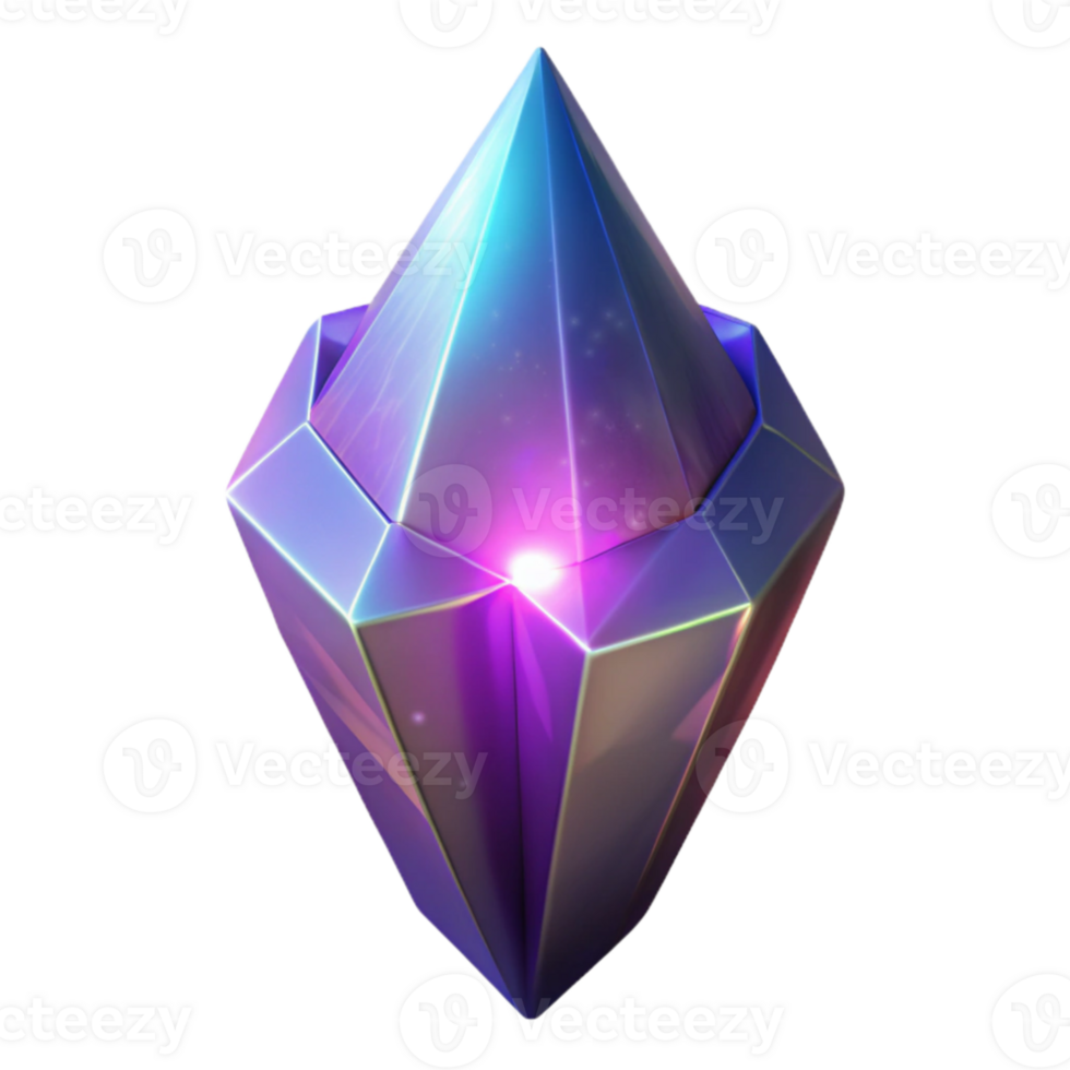 wonderful rustic Glowing Crystal 3D Render original png