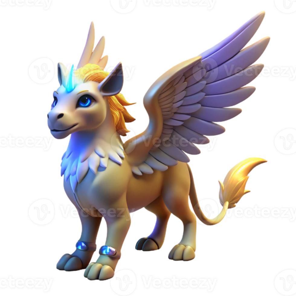 elegant classic 3D Render of a Mythical Griffin Creature high resolution png