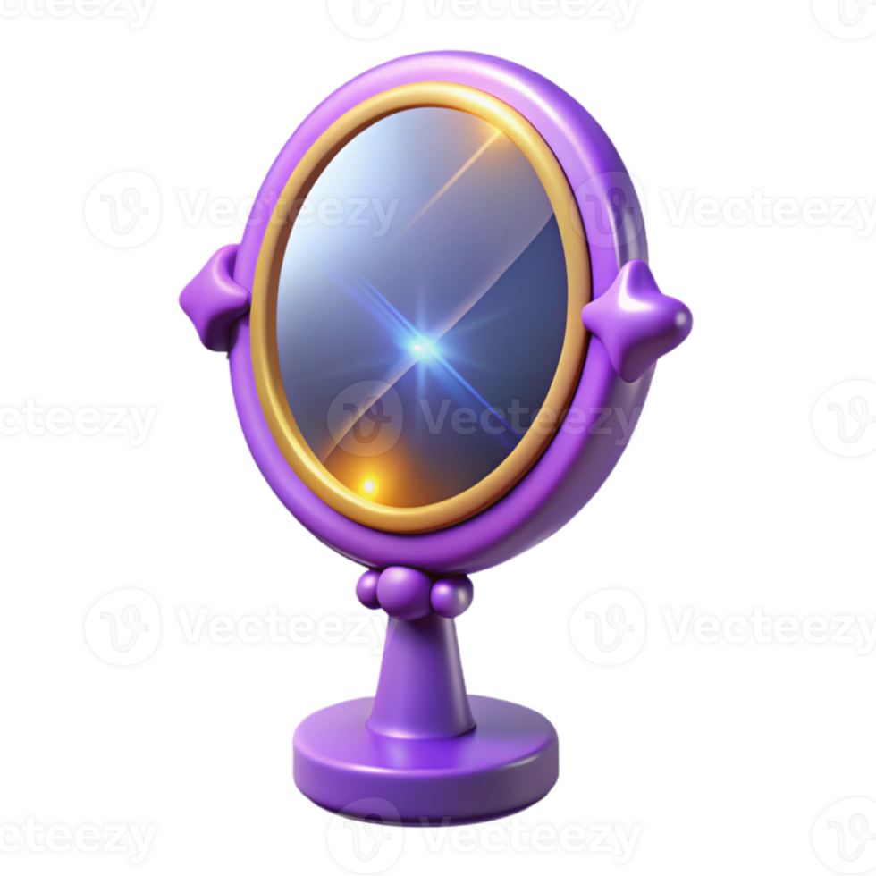 stunning modern Purple Hand Mirror 3D Render high quality png