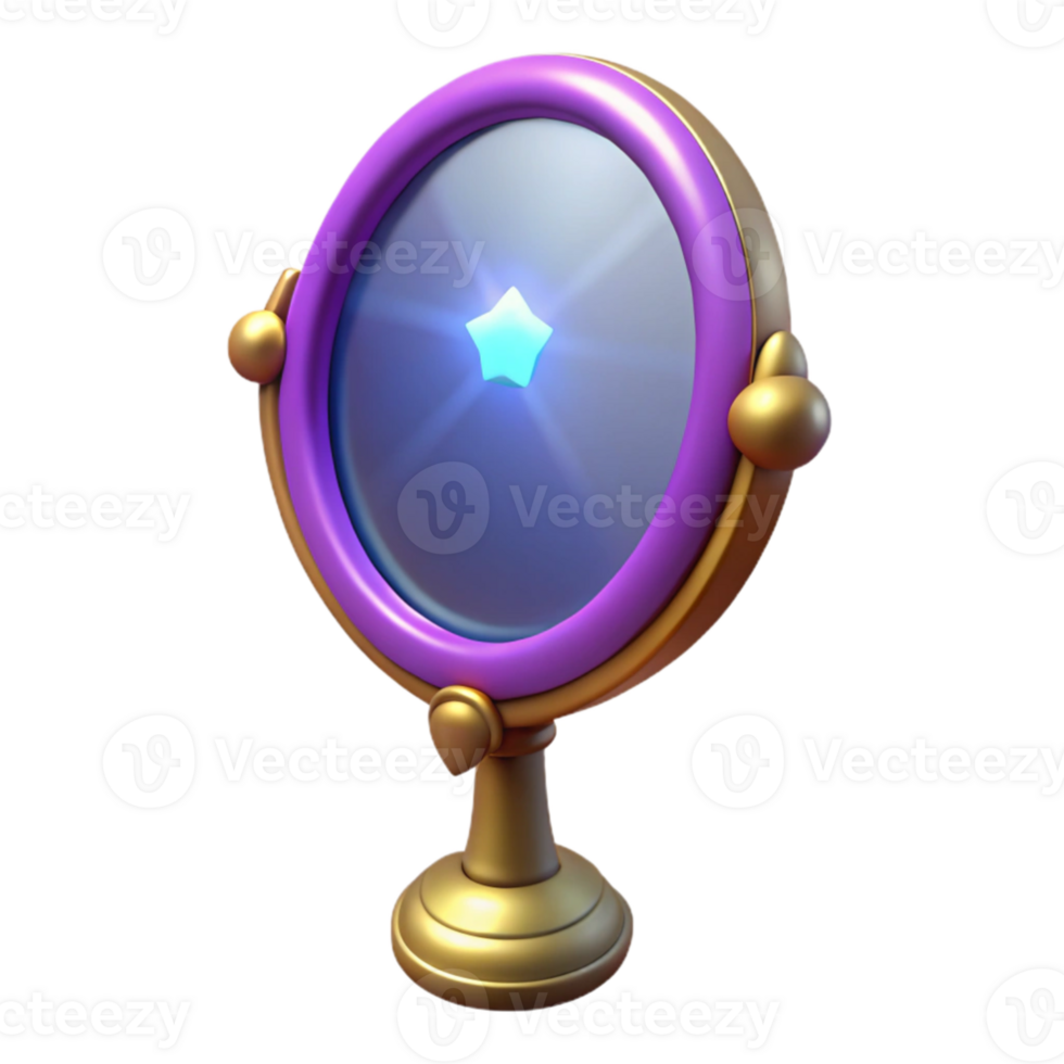 stunning abstract 3D Render of a Magical Mirror with Star genuine png