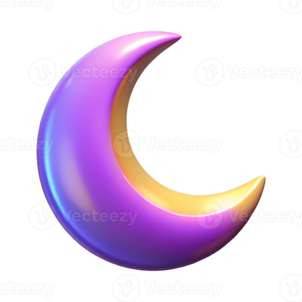 impressive modern Crescent Moon 3D Render high quality png