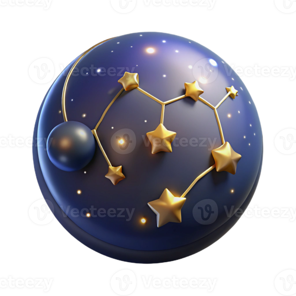 impressive creative 3D Celestial Sphere Virgo Constellation exclusive png