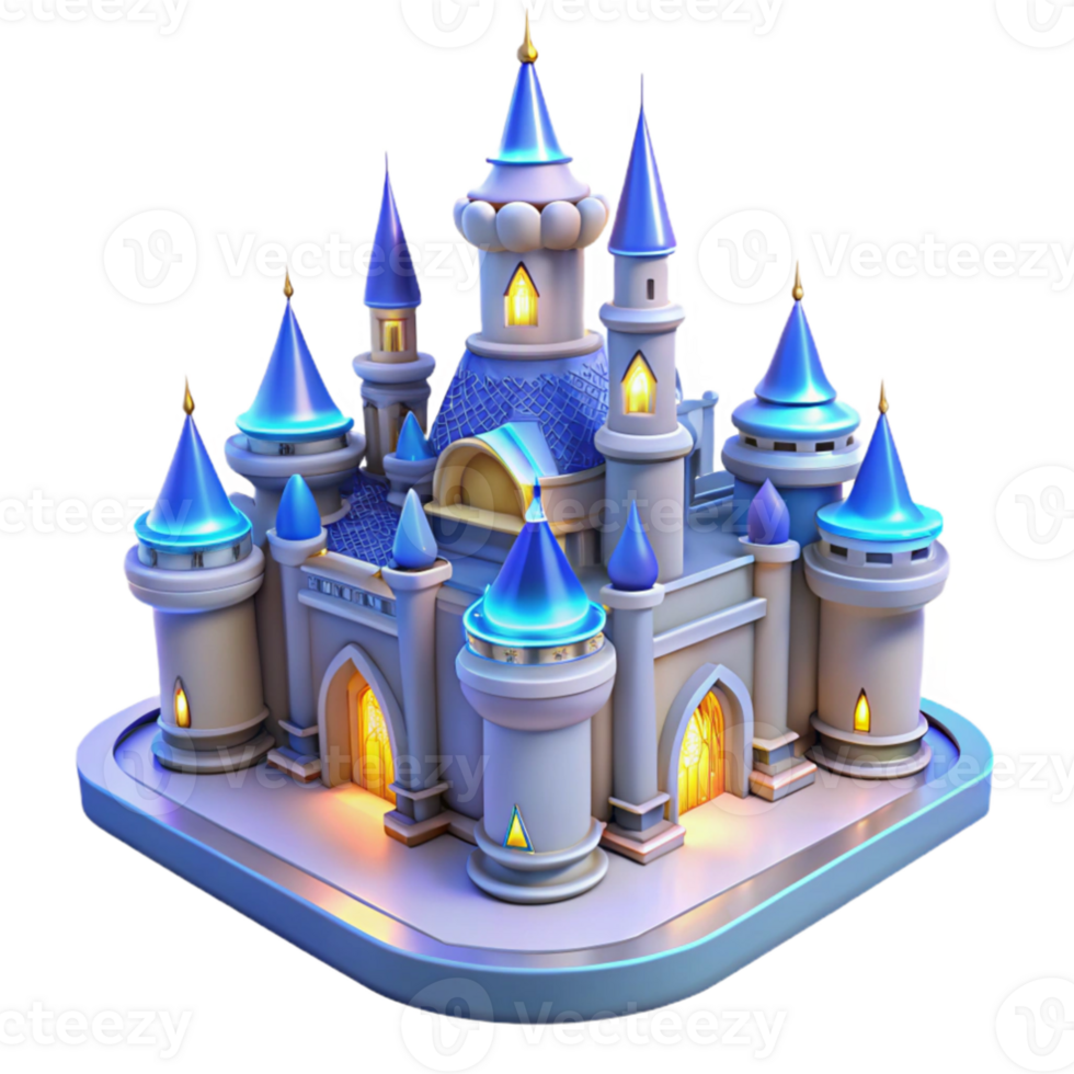 stunning creative Enchanted 3D Castle Illustration high quality png