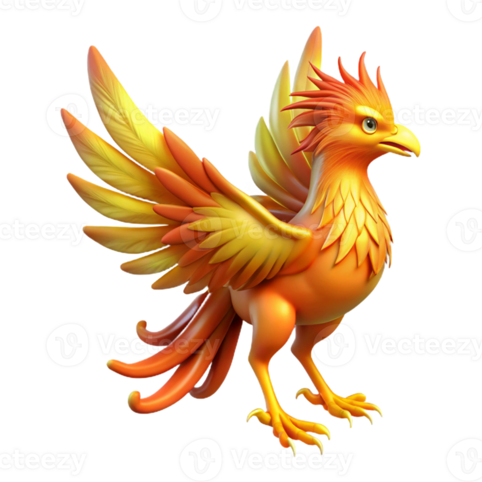 impressive rustic 3D Render of Mythical Phoenix Bird authentic png