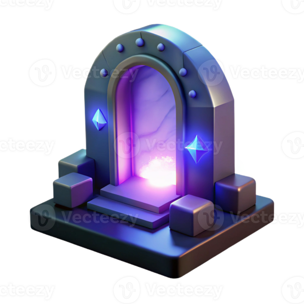 impressive classic Glowing Portal 3D Render premium png