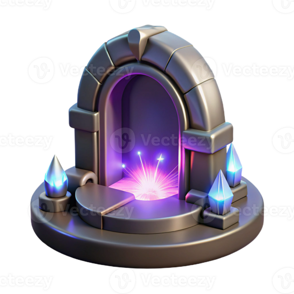 stunning minimalist 3D Render Magical Portal Game Asset genuine png