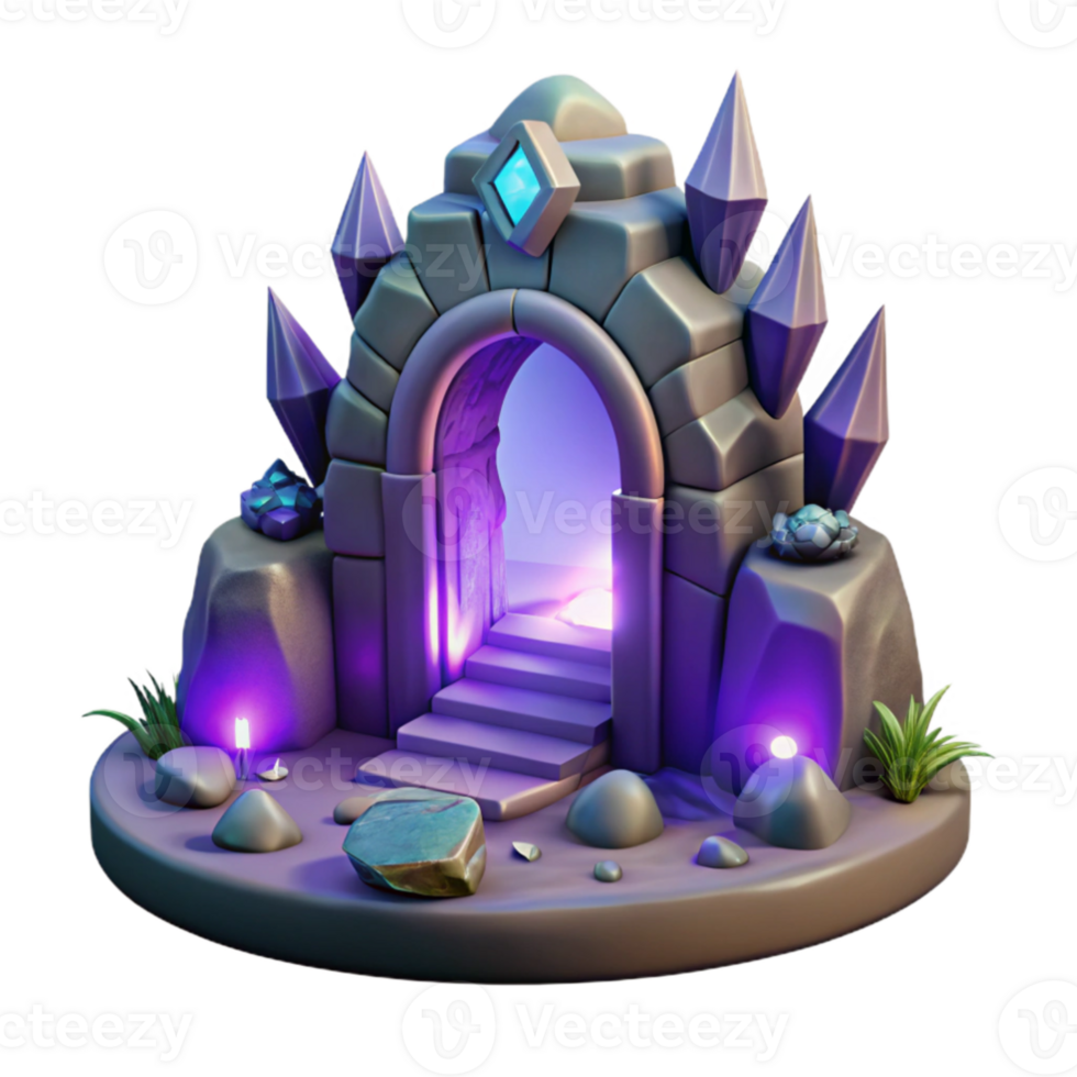 magnificent artistic Mystical Stone Archway 3D Render professional png