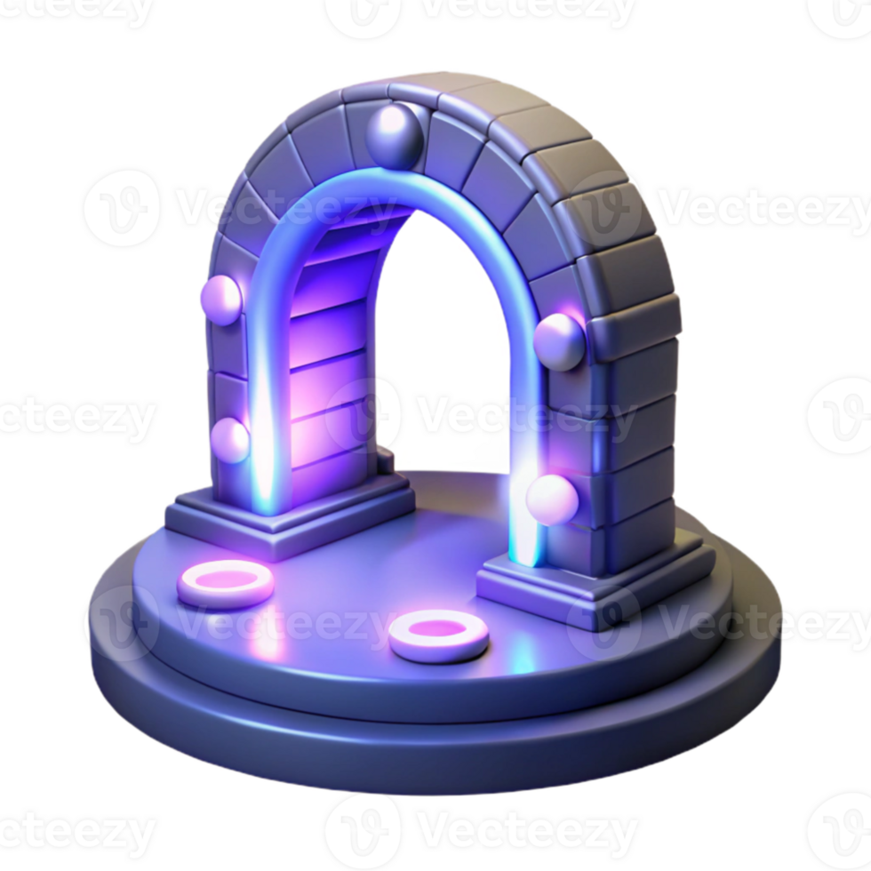 magnificent traditional 3D Neon Archway Render authentic png