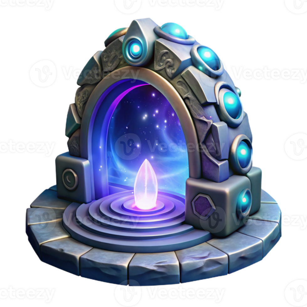 wonderful artistic Mystical Stone Portal 3D Render original png