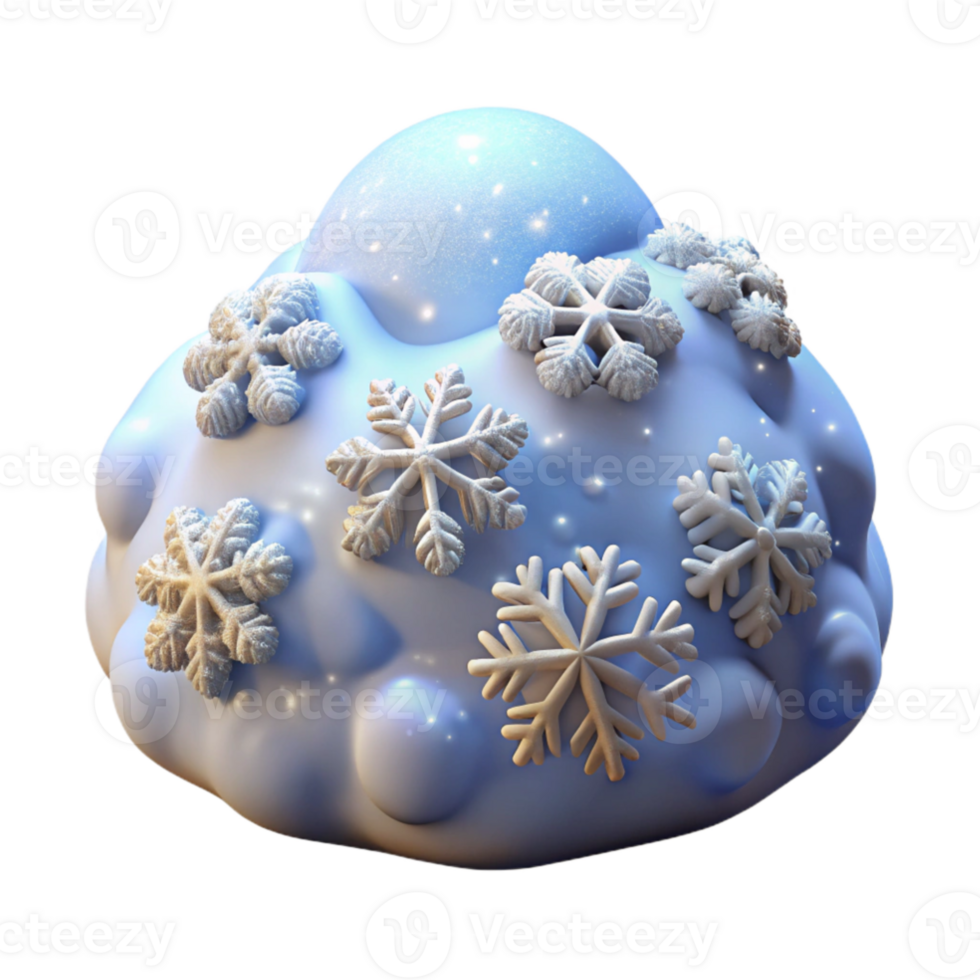 stunning modern Winter Wonderland 3D Render Snowflakes high quality png