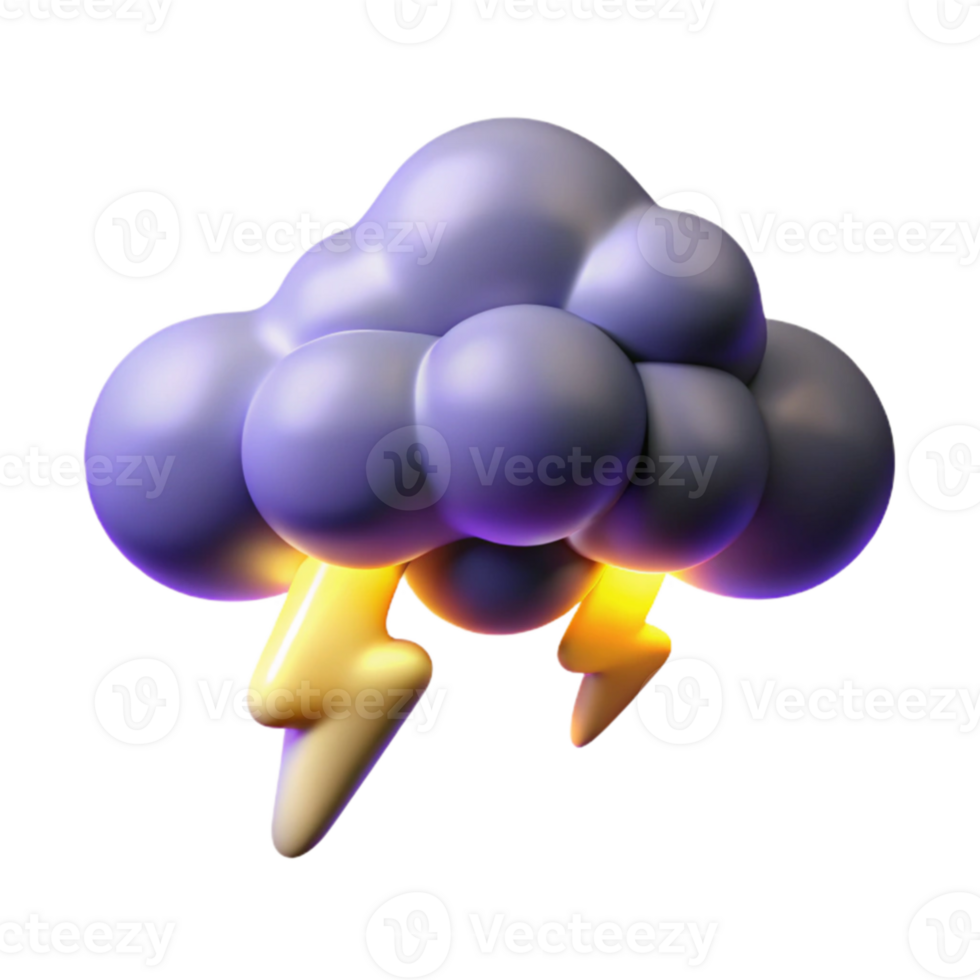 extraordinary minimalist 3D Storm Cloud Illustration high resolution png