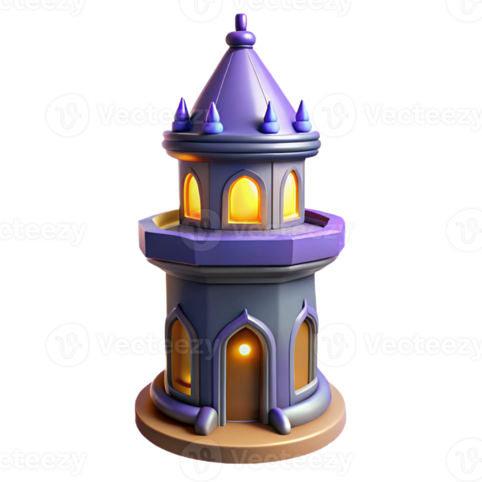 extraordinary abstract Fantasy Tower 3D Render 4K png