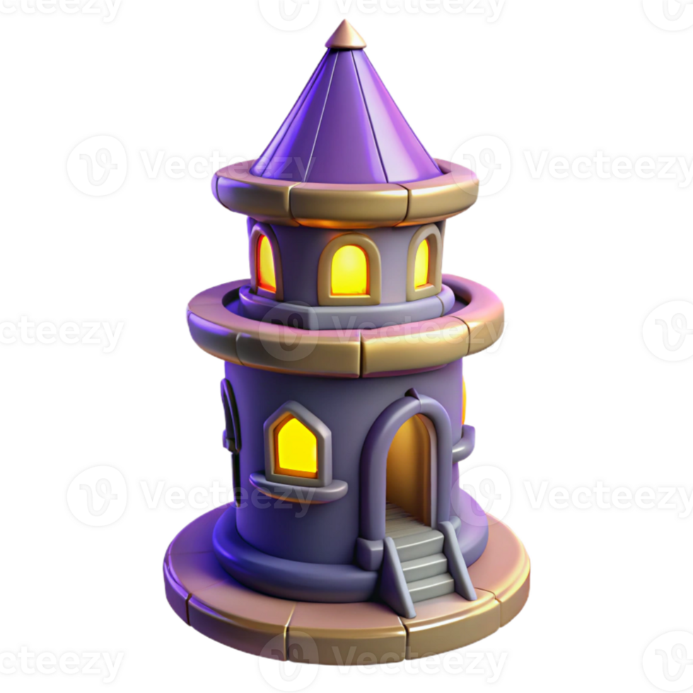 stunning traditional Enchanted Tower 3D Render detailed png