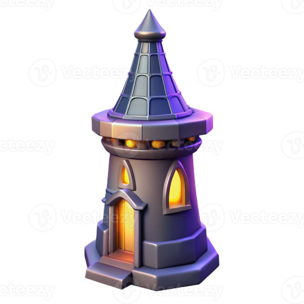 elegant creative 3D Render Fantasy Tower Illustration exclusive png