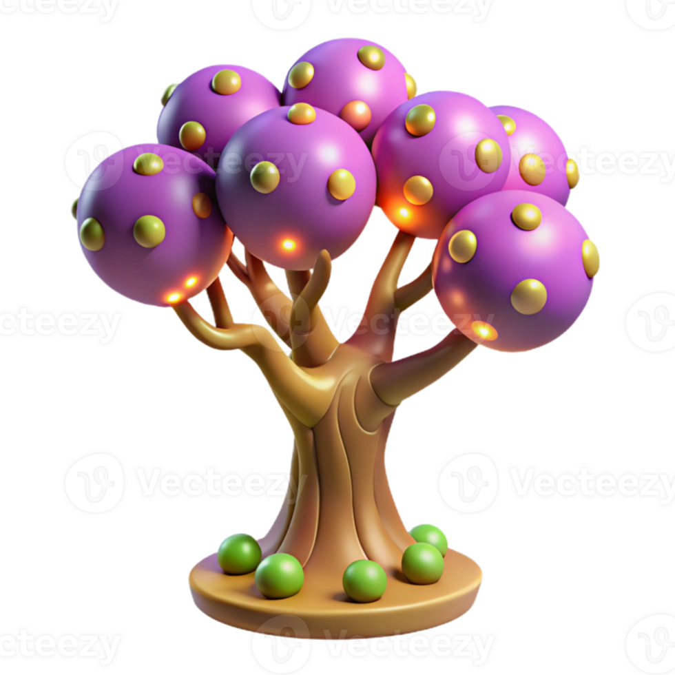 wonderful abstract 3D Render of a Cartoon Tree professional png
