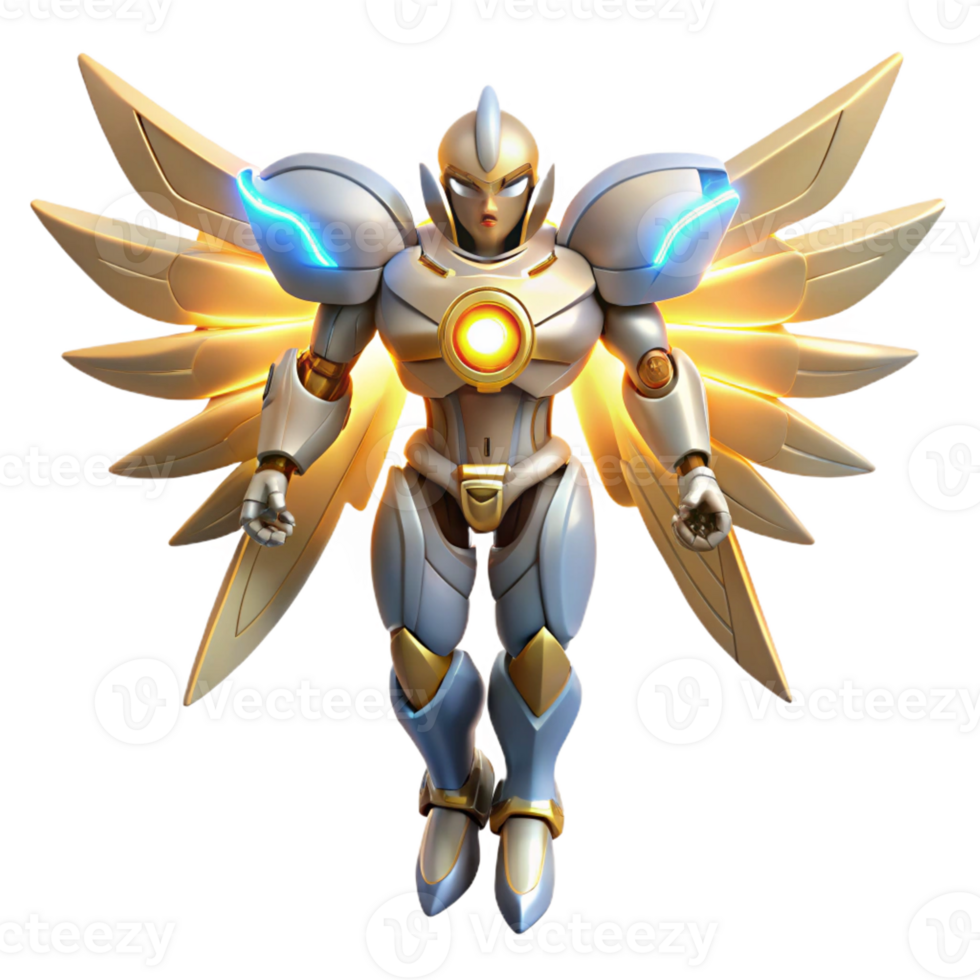 dramatic creative Angelic Mech 3D Render professional png