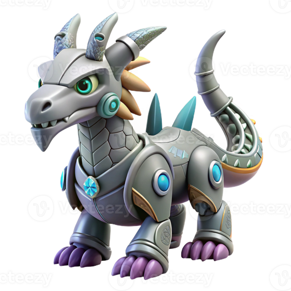 extraordinary rustic Cybernetic Dragon 3D Render original png