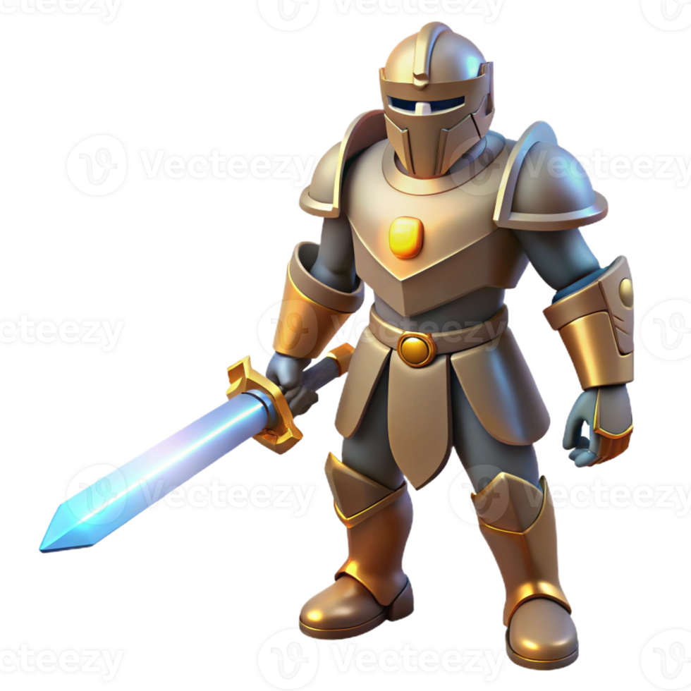 wonderful contemporary 3D Knight Illustration Fantasy Warrior premium png